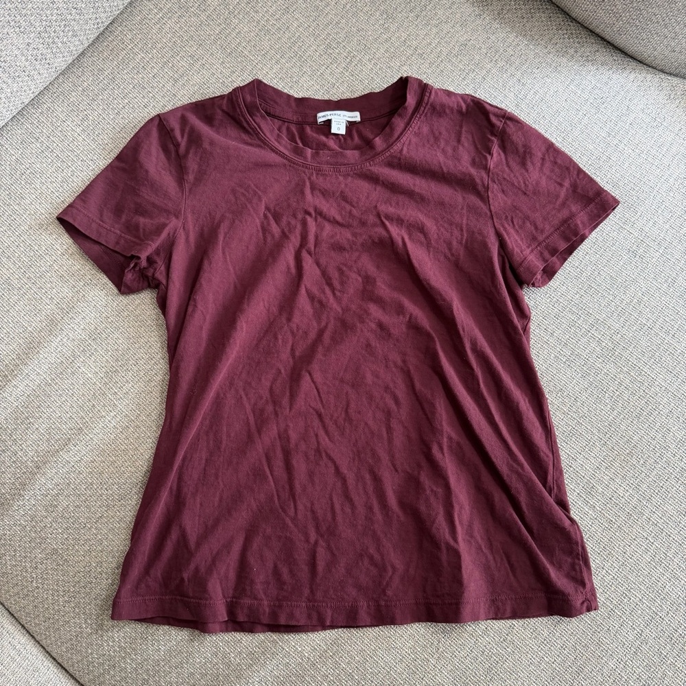 James Perse Burgundy T Shirt- 100% Cotton